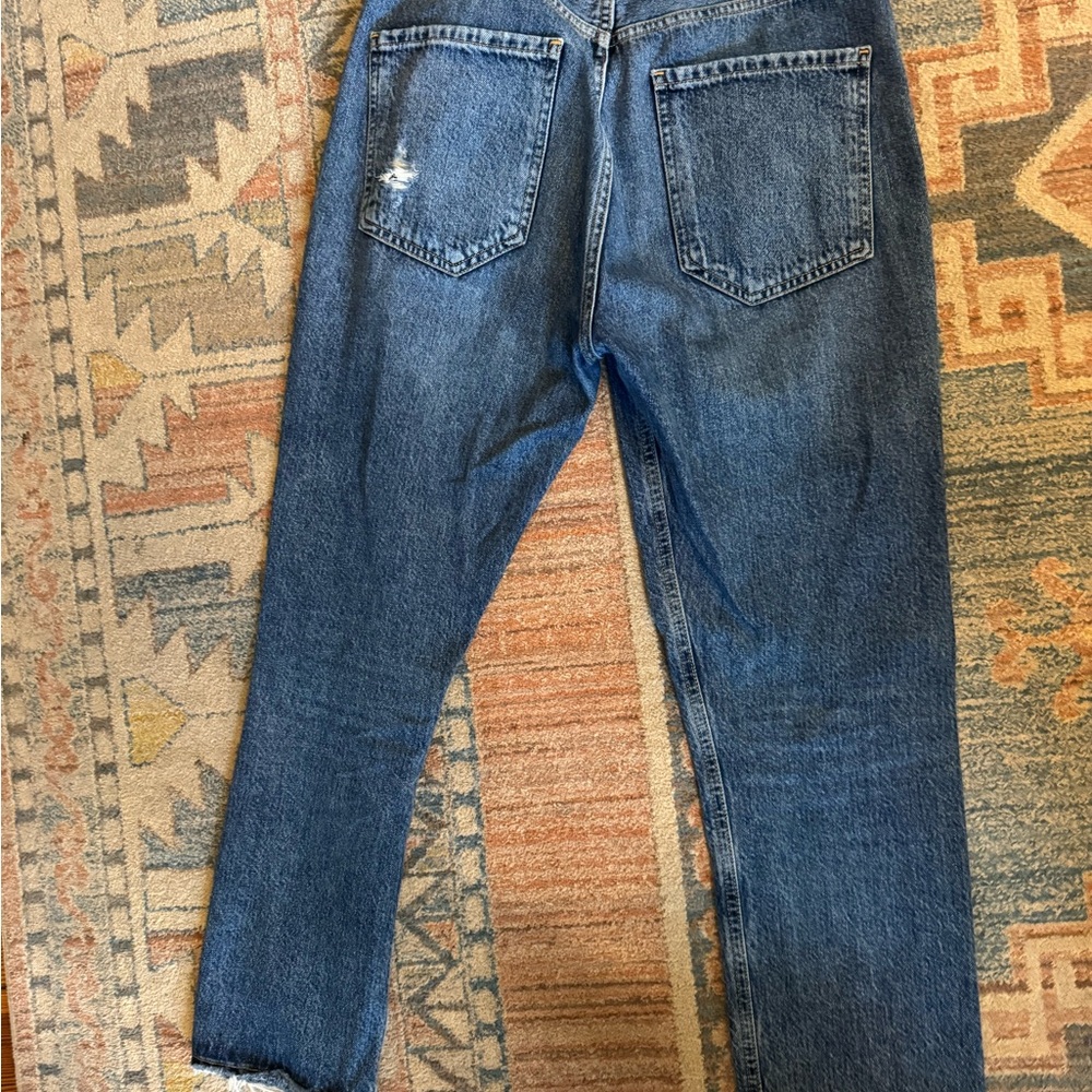 Agolde Riley Straight Jeans. Ripped in Frequency - Picture 6 of 7